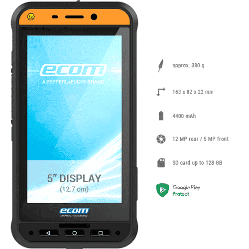 ecom Smart-Ex 02 DZ2, chytrý telefon s ochranou Ex pro zónu ATEX 2